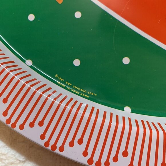 Vintage Holiday Decorations Xmas Geese Love Birds Metal Tray 1987 SNP Chicago - Picture 3 of 5